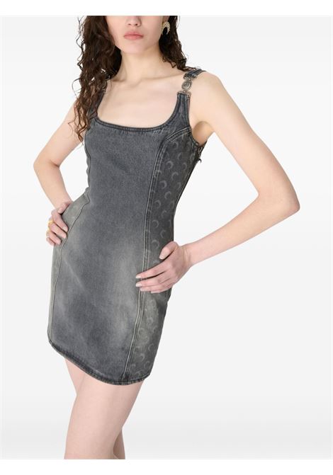 moon laser grey wash denim sleeveless minidress MARINE SERRE | WDR403ACDEN0006GR90
